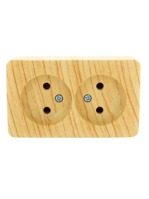 2-way socket OP Viola 16A IP20 without grounding white oak LEZARD 751-5200-128