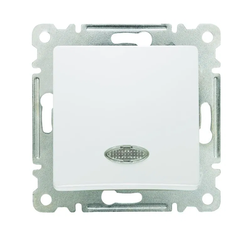 Выключатель 1-кл. СП Lillium IP20 с подсветкой механизм бел. Makel 30001021