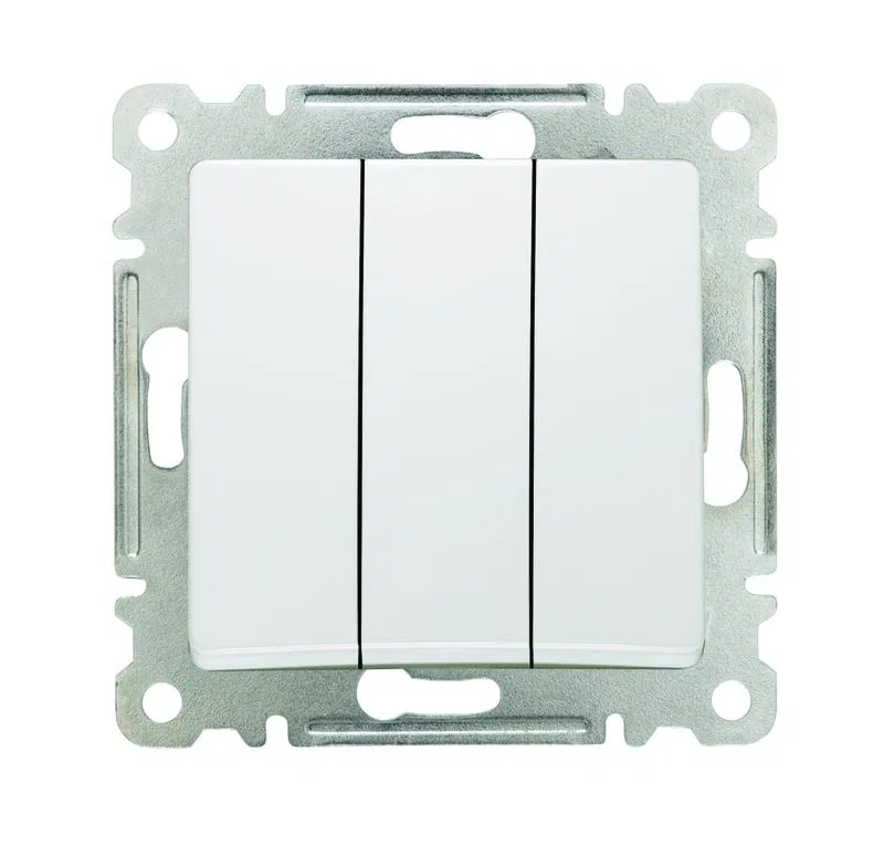 Выключатель 3-кл. СП Lillium IP20 механизм бел. Makel 30001091