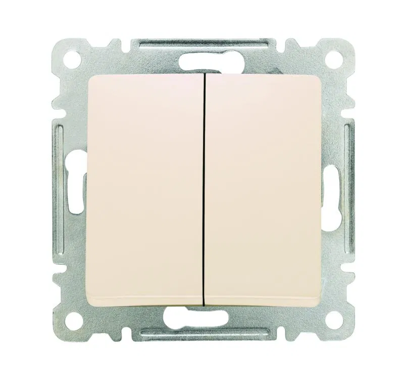 Выключатель 2-кл. СП Lillium IP20 механизм крем. Makel 30010003