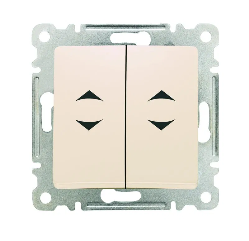 Переключатель проходной 2-кл. СП Lillium IP20 механизм крем. Makel 30010026