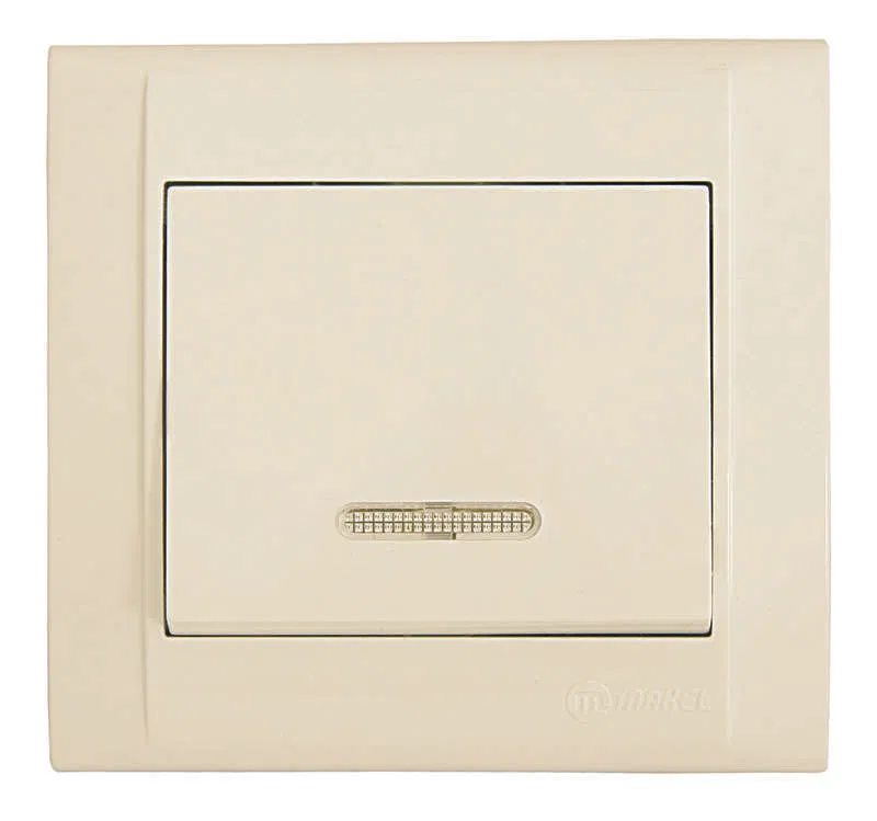 1-way Switch Defne 10A IP20 with backlight cream Makel 42010021
