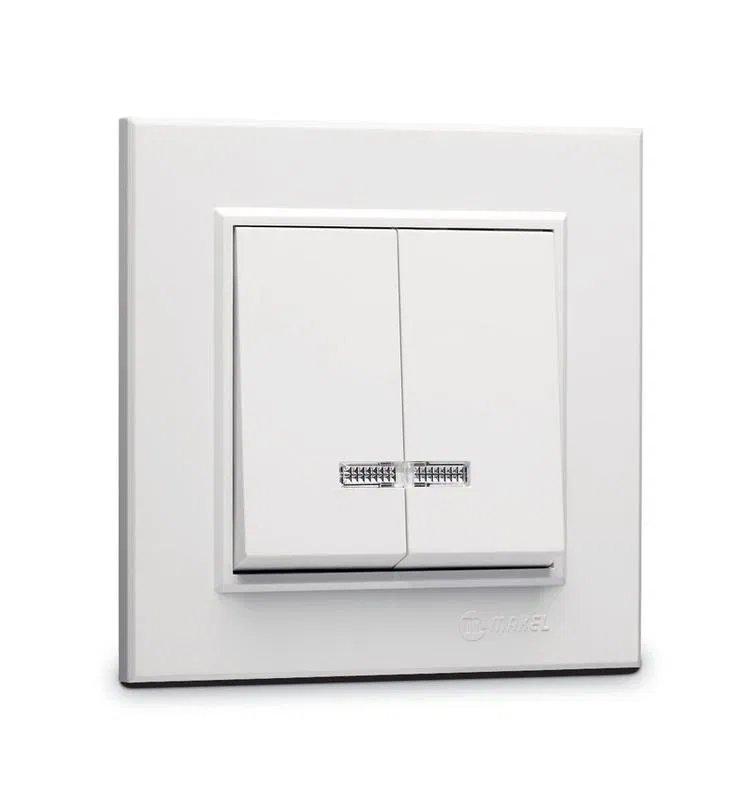2-way Switch SP Karea 10A IP20 with backlight white Makel 56001023