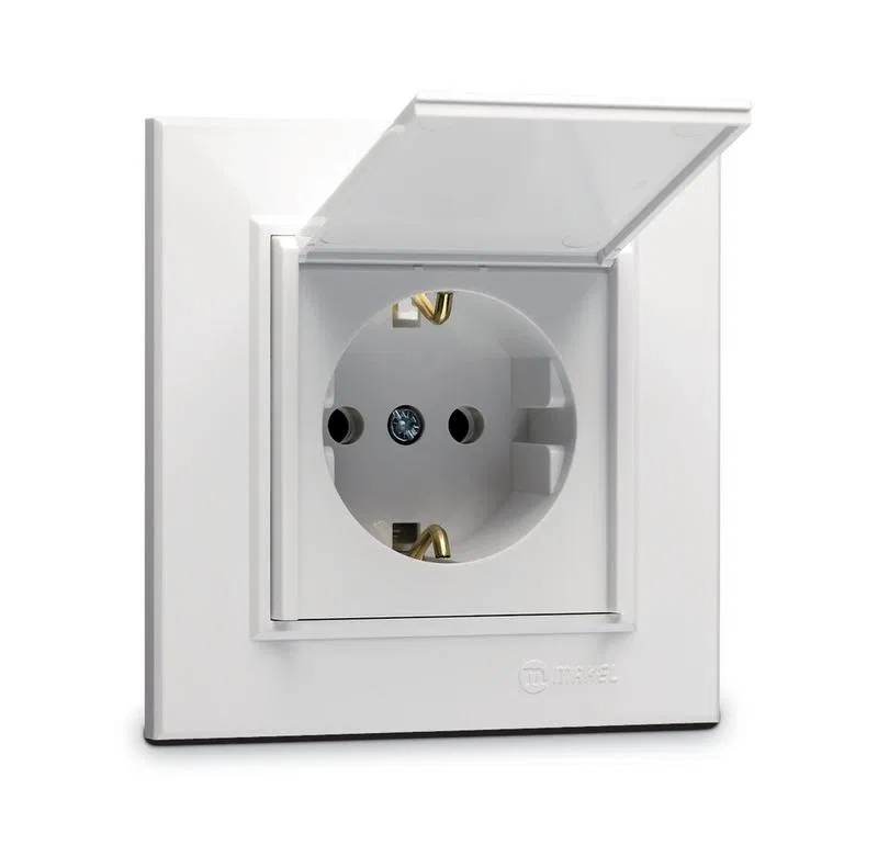 Розетка с/з и крышкой СП Karea 16А IP20 бел. Makel 56001029