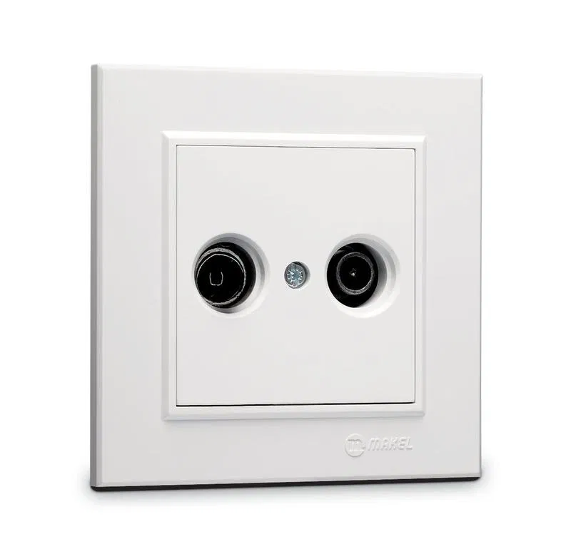 Розетка телевизионная проходная TV/R СП Karea IP20 7дБ бел. Makel 56001060