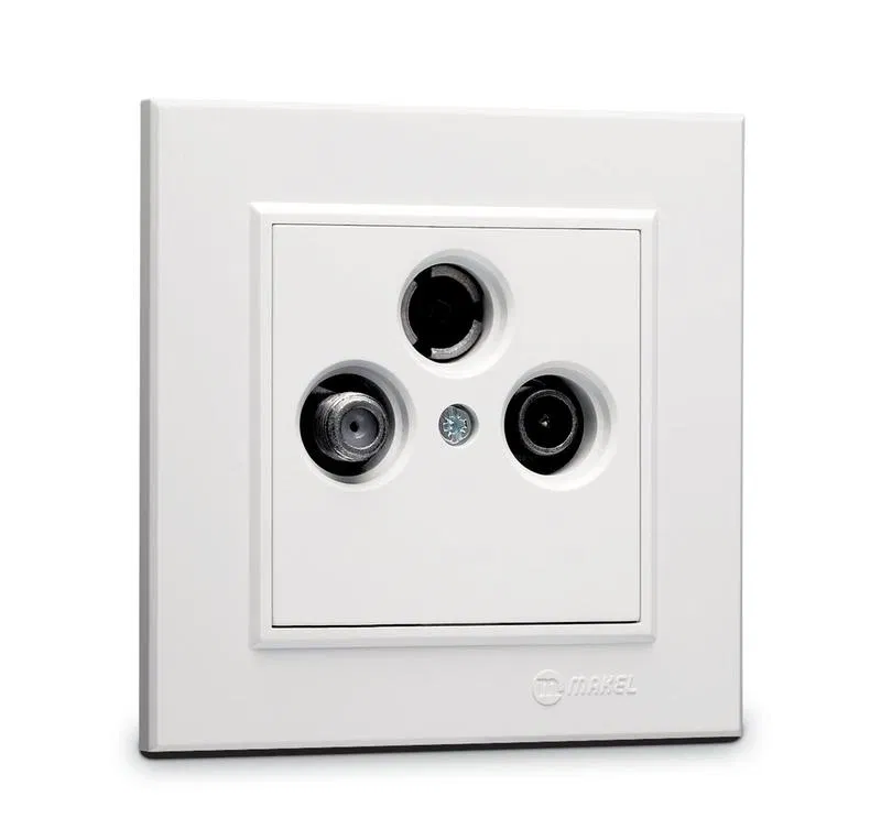 Розетка телевизионная проходная TV/R/SAT СП Karea IP20 4дБ бел. Makel 56001067