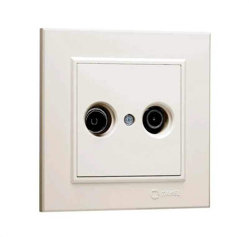 Розетка телевизионная оконечная TV/R СП Karea IP20 1.5дБ крем. Makel 56010065