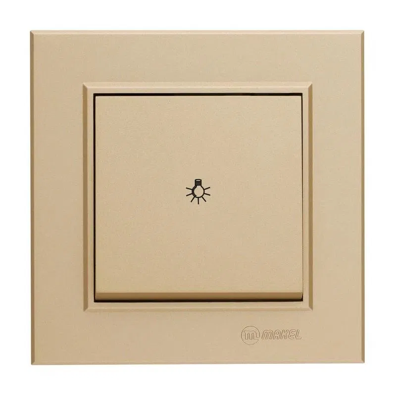 Кнопка таймера 1-кл. СП Karea 10А IP20 латунь Makel 56057004