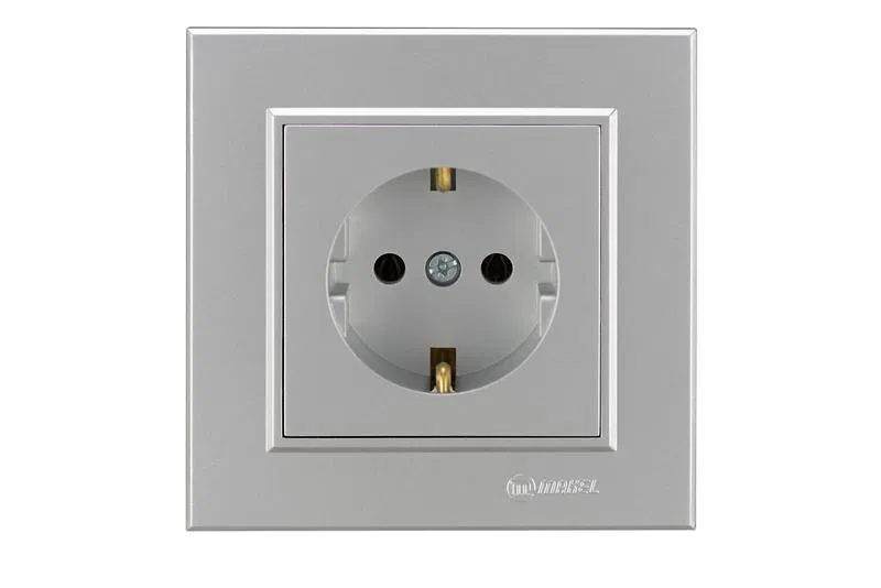 Розетка с/з СП Karea 16А IP20 серебр. керамика Makel 56065008