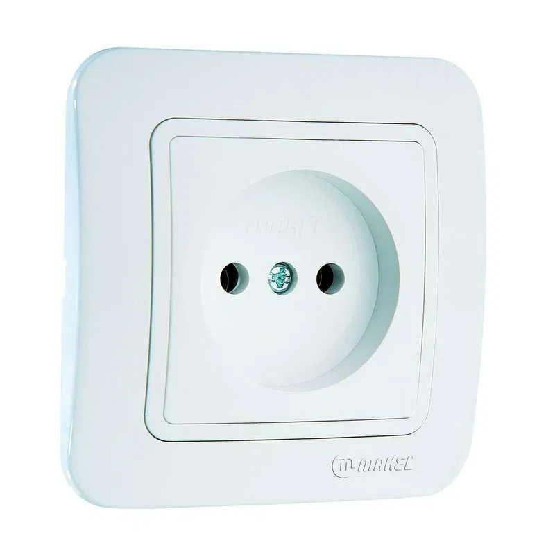 Розетка 1-м СП Lillium 16А IP20 без заземл. бел./бел. Makel 70022
