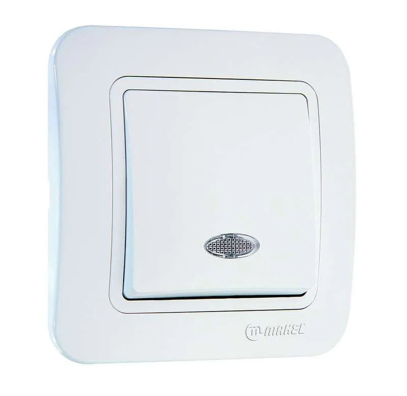1-way intermediate switch 1p 1mod. SP Lillium 10A IP20 with white/white backlight Makel 70025