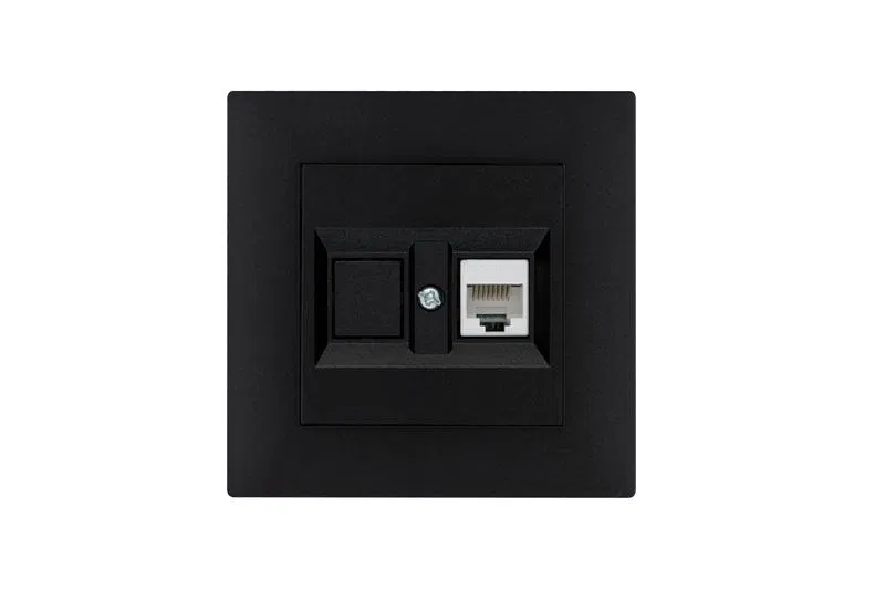 Розетка компьютерная CAT 5+гнездо Karea RIZZ STAR чер. Makel 88054035