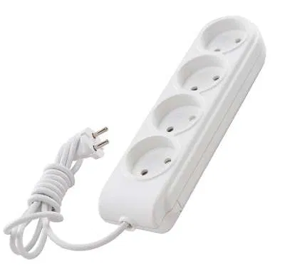 Extension cord 4x3m without grounding 10A IP20 shutter Makel N4010041