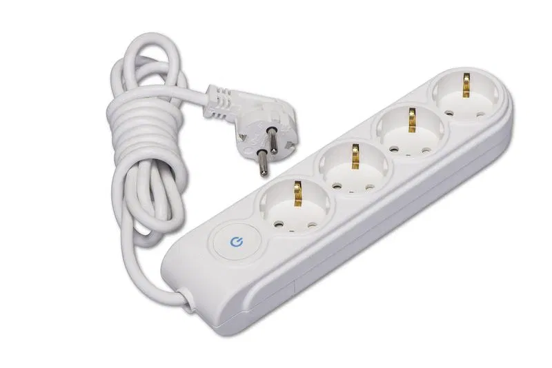 Extension cord 4x2m with grounding 16A IP20 PVS 3x1.5 with shutter protection switch Makel N4310034