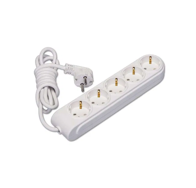 Удлинитель 5х2м с заземл. 16А IP20 ПВС 3х1.5 защ. шторки Makel N5210034