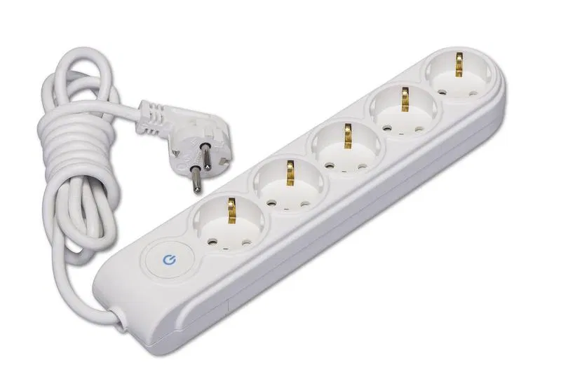 Extension cord 5x2m with grounding 16A IP20 PVS 3x1.5 with shutter switch Makel N5310034
