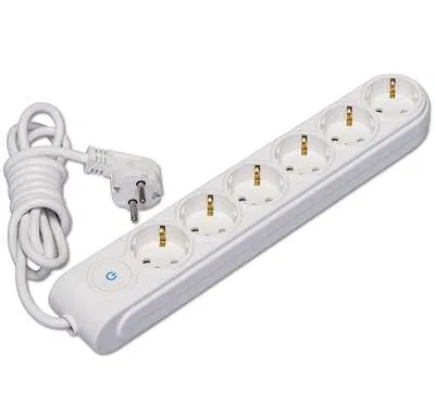 Удлинитель 6х2м с заземл. 16А IP20 с выкл. защ. шторки Makel N6310033