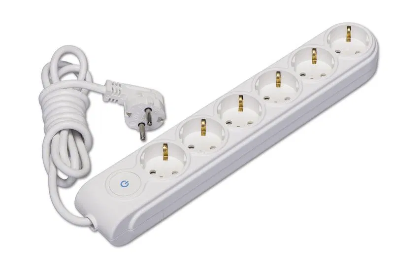 带接地插座延长线 6x3m 16A IP20 PVS 3x1.5 带开关及保护门 Makel N6310044