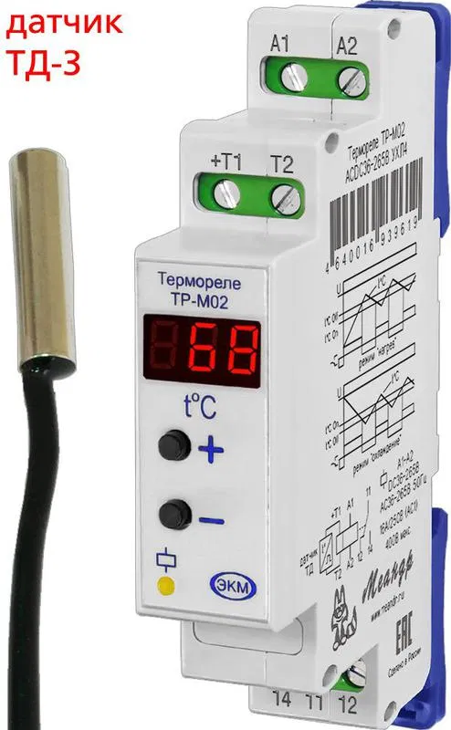 Реле температурное ТР-М02 ACDC10-30B УХЛ2 с ТД-3 (спец.) Меандр A8302-16934045