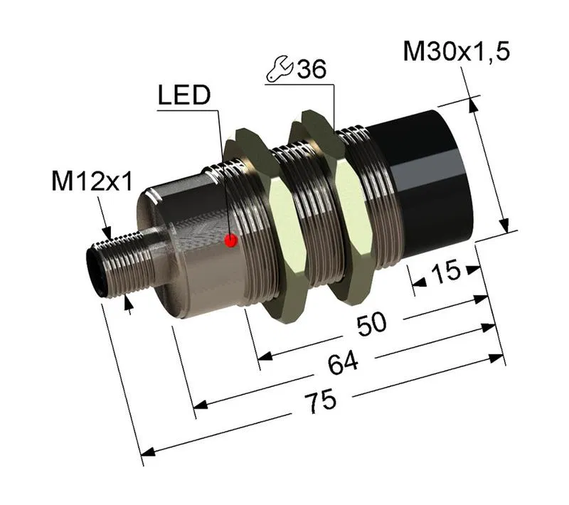 Выключатель бесконтактный PS2-30M75-15N31-C4 (ВБ2.30М.75.15.1.1.C4 VB2-30M75-15N31-C4) МЕГА-К A8010-02477279