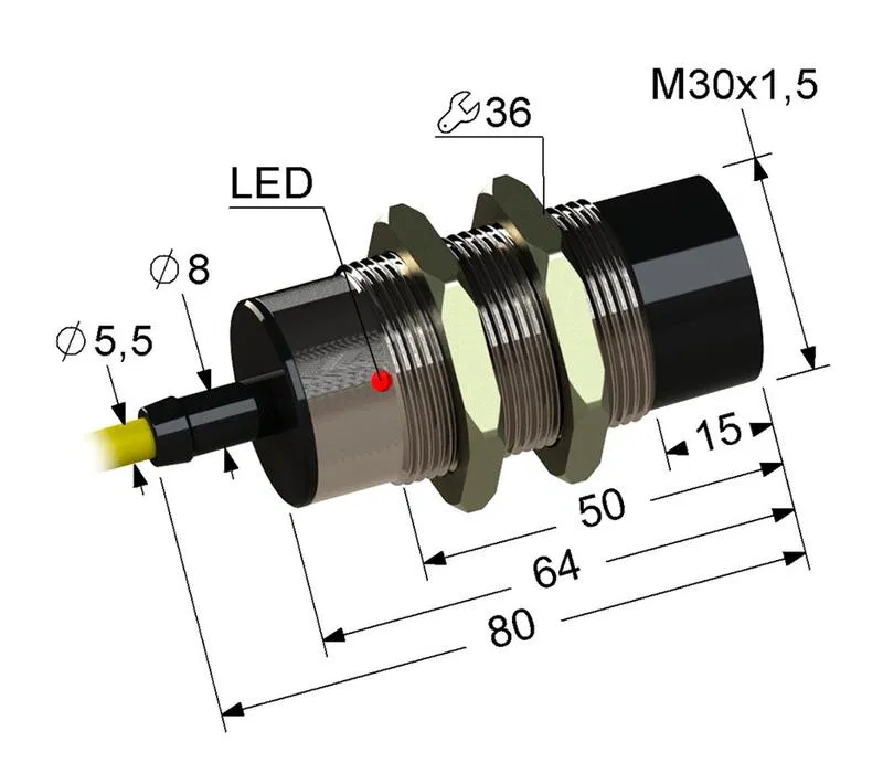 Датчик бесконтактный PS2D-30M80-15N91-Z (ДБ2.30М.80.15.9Т.1.Z) МЕГА-К A8010-T200056641