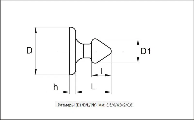 Button 3.5 for LM-5 (pack 7500pcs) Mikhnevo 019023 Mikhnevsky ZEMI