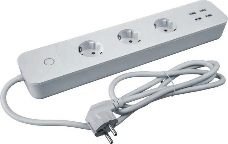 Extension cord 3x1.5m with grounding 16A 14 557 Smart Home NSH-PE-01 4xUSB with WI-FI control white NAVIGATOR 14557