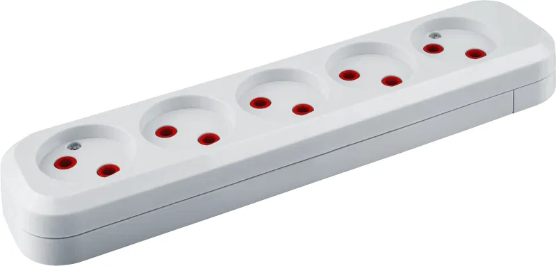 Extension cord block 5m without grounding 61 589 NCA-BL01-05-x-WH ABS-plastic Navigator 61589