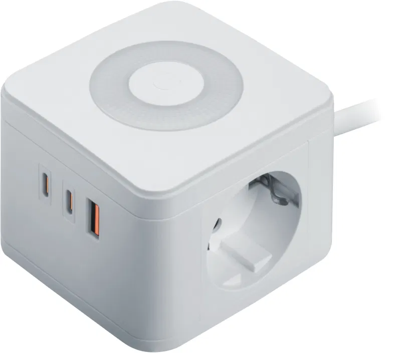 Удлинитель (куб) 2х1.4м с заземл. 16А IP20 95 685 NPE-USB06-02-140-ESC-3X1-PD20W 2хUSB-C + USB-A + ночник с выкл. бел. NAVIGATOR 95685