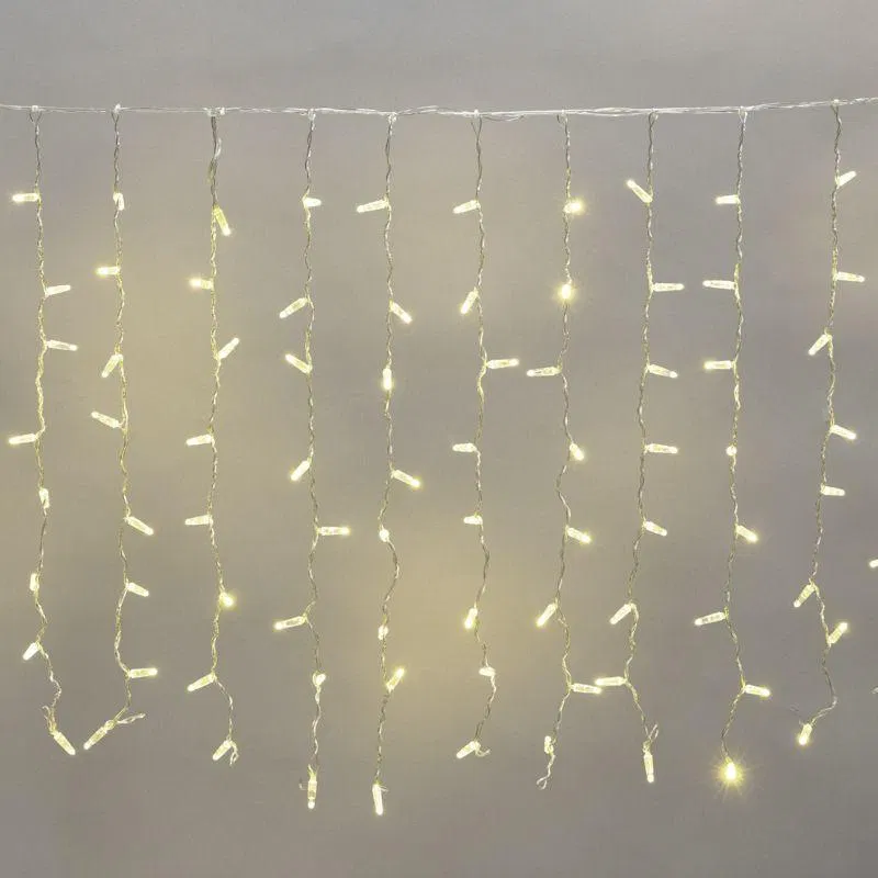 LED Garland "LED Rain" 2x0.8m 160LED warm white 10W 230V IP65 transparent wire (power cord 303-500-1 required) Neon-Night 235-106