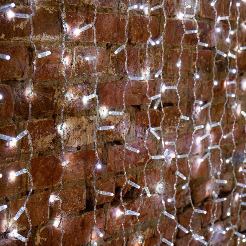 Гирлянда светодиодная "Светодиодный Дождь" 2х3м 600LED бел. 66Вт 230В IP65 постоян. свечение провод прозр. (нужен шнур питания 303-500-1) Neon-Night 235-155