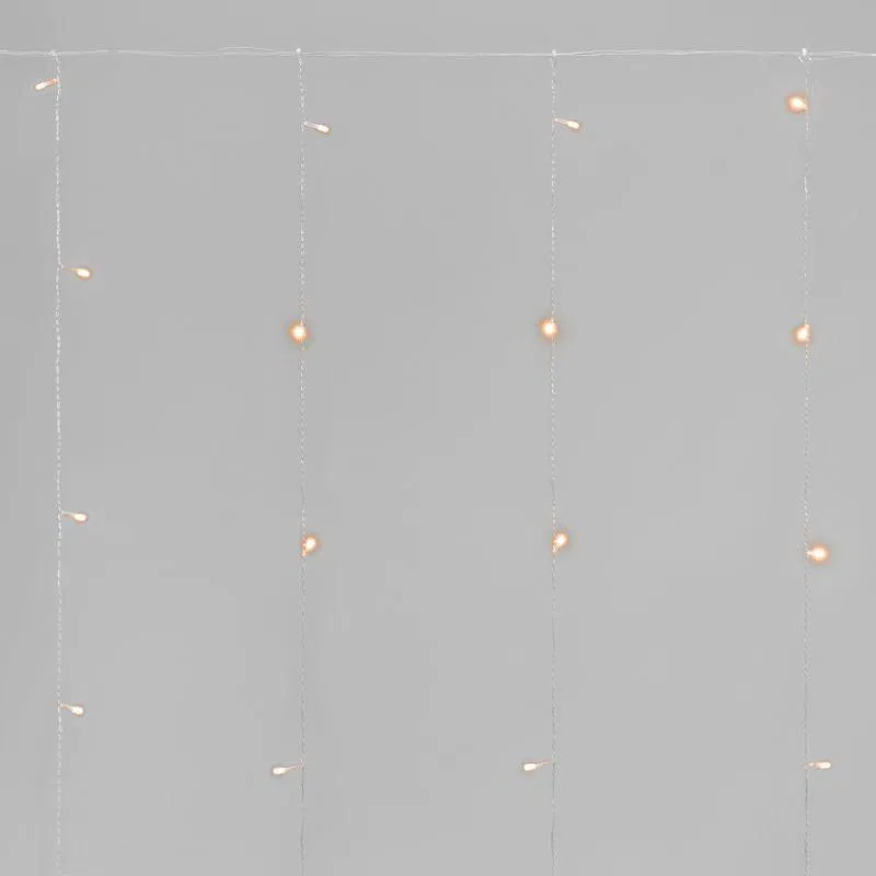 Гирлянда светодиодная занавес 1.5х1.5м 64 LED теплый бел. прозр. ПВХ IP20 свечение с динамикой 220В не соединяется с контроллером Neon-Night 235-406