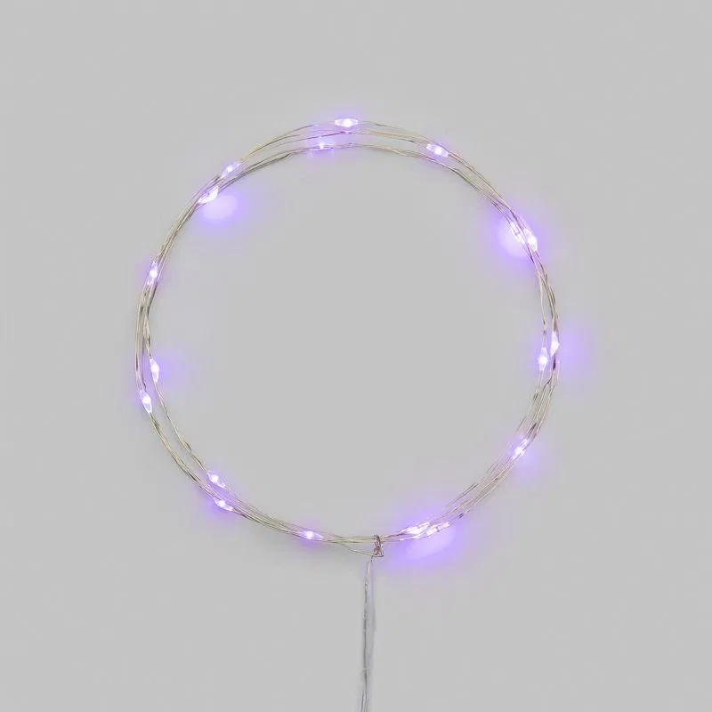 Гирлянда светодиодная Роса 2м 20 LED фиолет. IP20 2хАА (в комплект не входят) Neon-Night 302-057