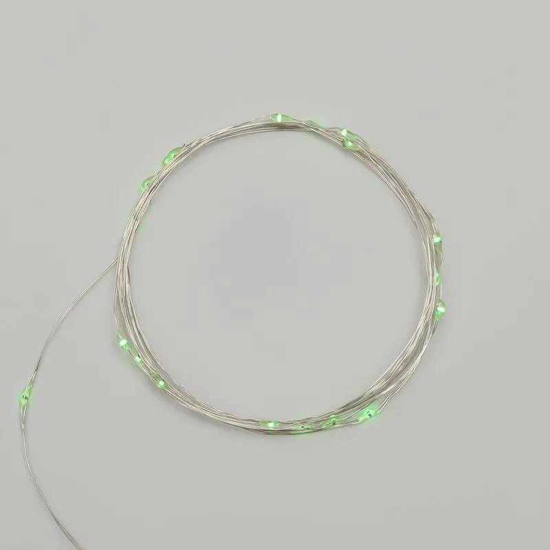 Гирлянда светодиодная "Роса" 2м 20LED зел. 2Вт 4.5В IP20 провод прозр. Neon-Night 303-008