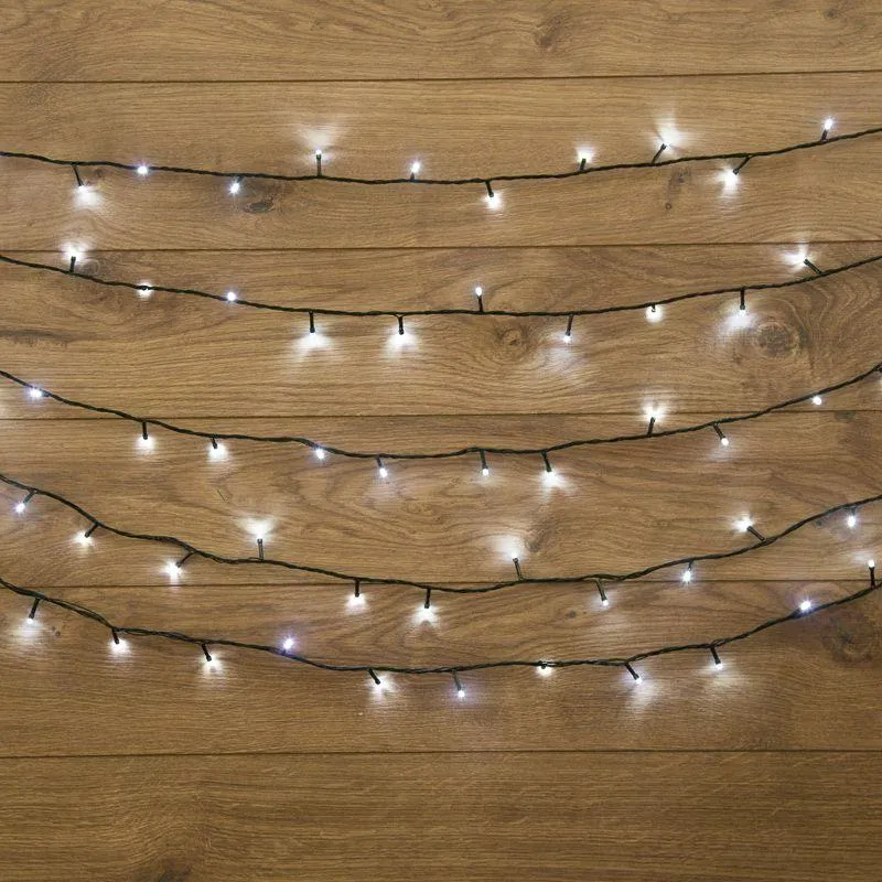 "Twinkle Light" LED garland 10m 80LED white 5.7W 220-240V IP20 with controller 8 modes PVC wire dark green Neon-Night 303-045