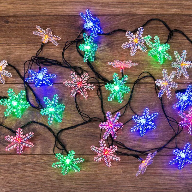 LED garland "Snowflakes" 4.4m 30LED multicolor 4W IP20 with controller Neon-Night 303-065