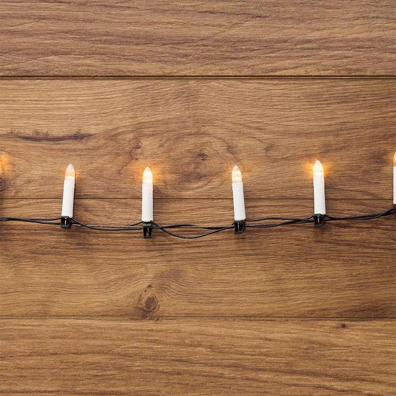 LED string "Candles" 10m 50LED warm white 4W 220-240V IP20 PVC wire dark green Neon-Night 303-085