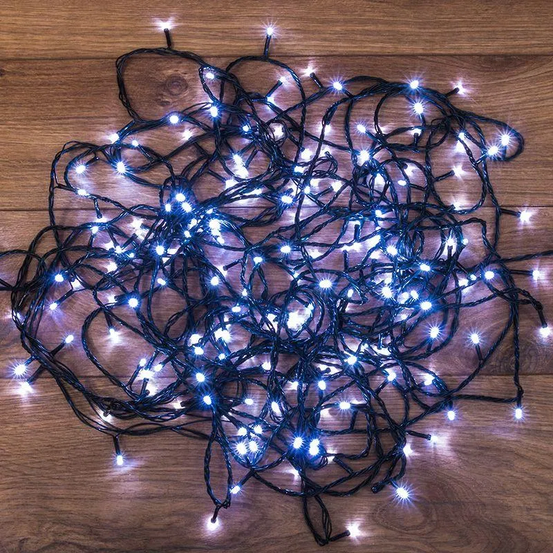通用 LED 灯串 20m 200LED 白色 8W IP20 带 8 模式控制器 Neon-Night 303-106