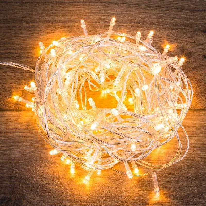 Гирлянда светодиодная "Твинкл Лайт" 10м 80LED тепл. бел. 5.7Вт IP20 провод ПВХ прозр. Neon-Night 303-186