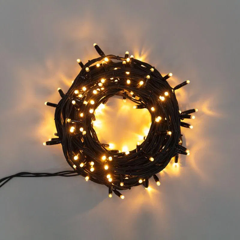 "Niti" 可控 LED 灯串 20m 240LED 暖白 20W IP67 黑色橡胶电线 (需控制器 217-204) Neon-Night 303-326