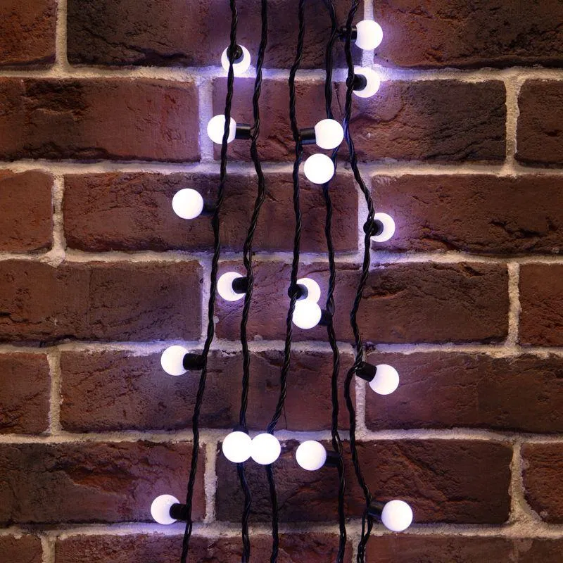 LED garland "Multishariki" 10m d23mm 80LED white 4W IP65 PVC cord black Neon-Night 303-515