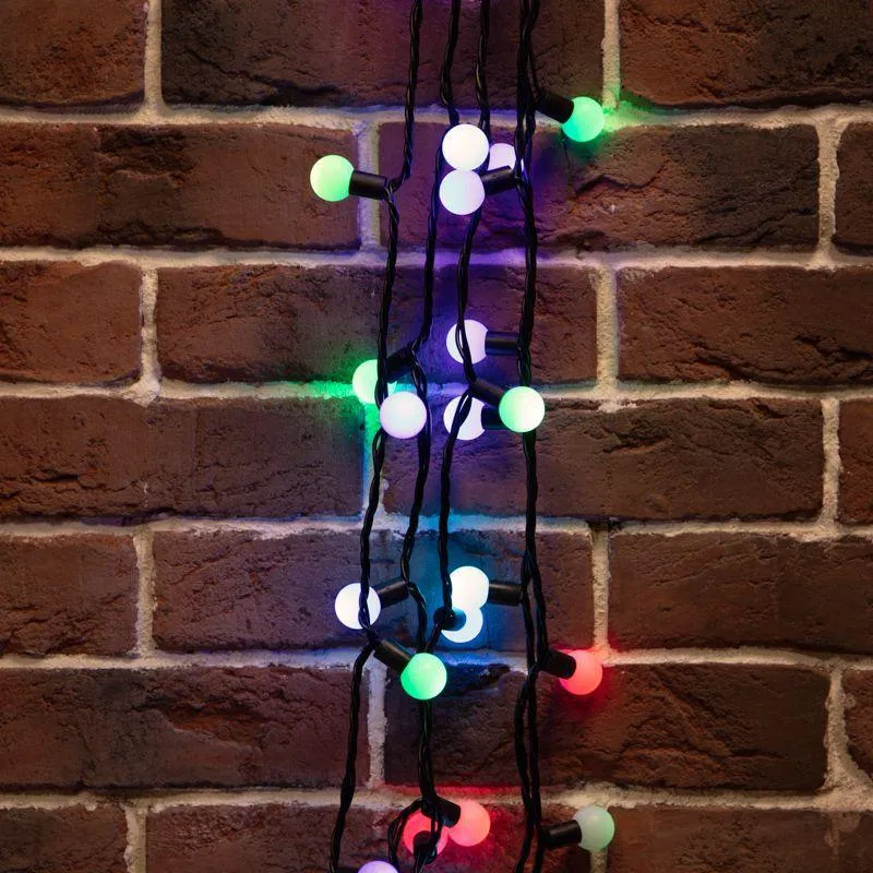 "Multishariki" LED garland 10m d23mm 80LED RGB 4W IP65 230V fast color change PVC wire black (requires block 303-5000) Neon-Night 303-519