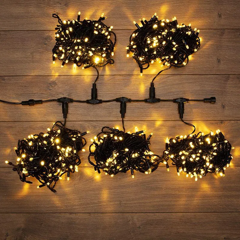 LED Garland "LED ClipLight" 5 strands x20m 665LED warm white 50W 24V IP65 flashing effect flashing white Neon-Night 323-606