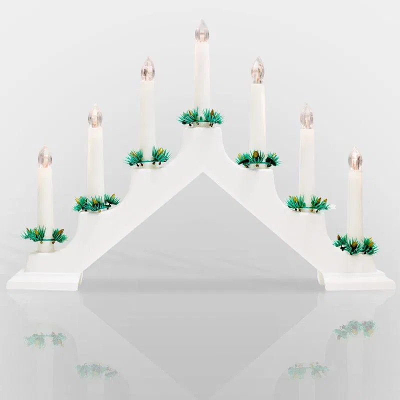 New Year's candle mountain 7 candles (7LED) warm white 0.5W 220-240V IP20 white Neon-Night 501-081
