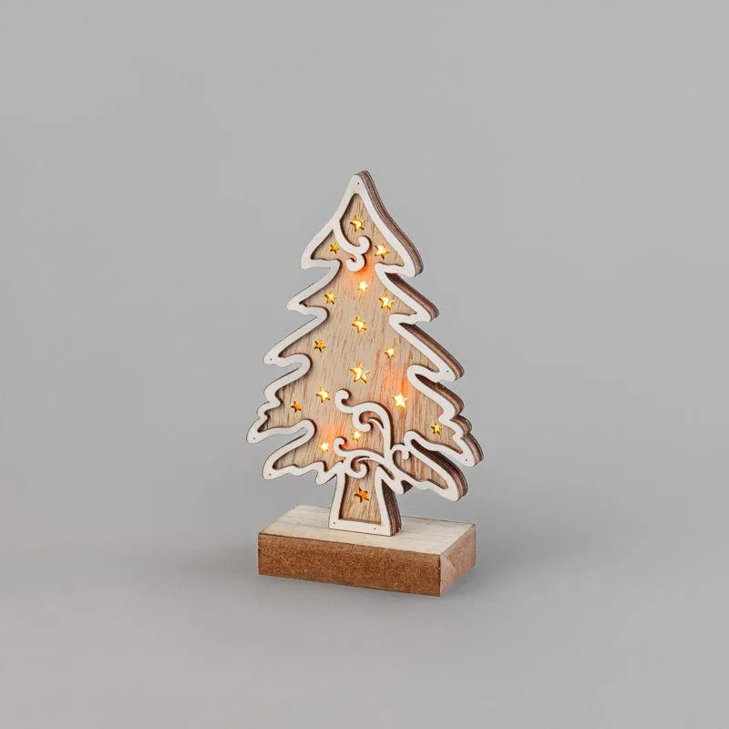 Wooden figure "Yolochka" 11.5x5x19cm 0.1W IP20 with lighting Neon-Night 504-012
