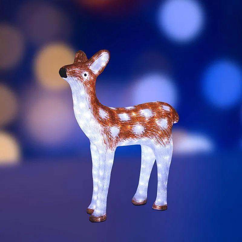 LED acrylic figure "Brown Fawn" 85x71x20cm 150LED white 15W IP65 step-down transf. incl. Neon-Night 513-106