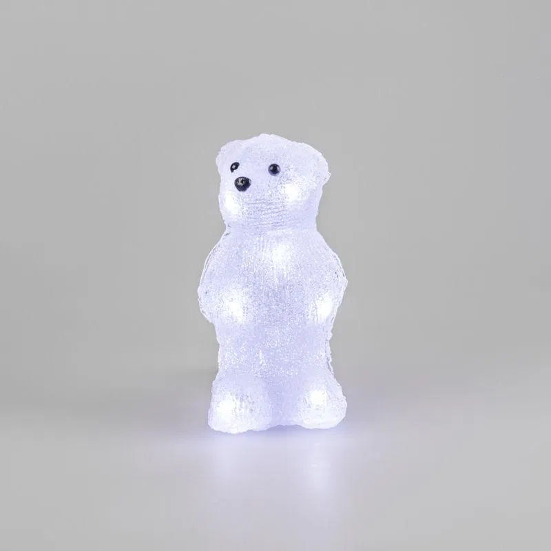 Фигура светодиодная акриловая "Медвежонок" 12х22х13см 10LED бел. 0.5Вт 4.5В IP20 элементы питания 3хAAA (не в компл.) Neon-Night 513-311