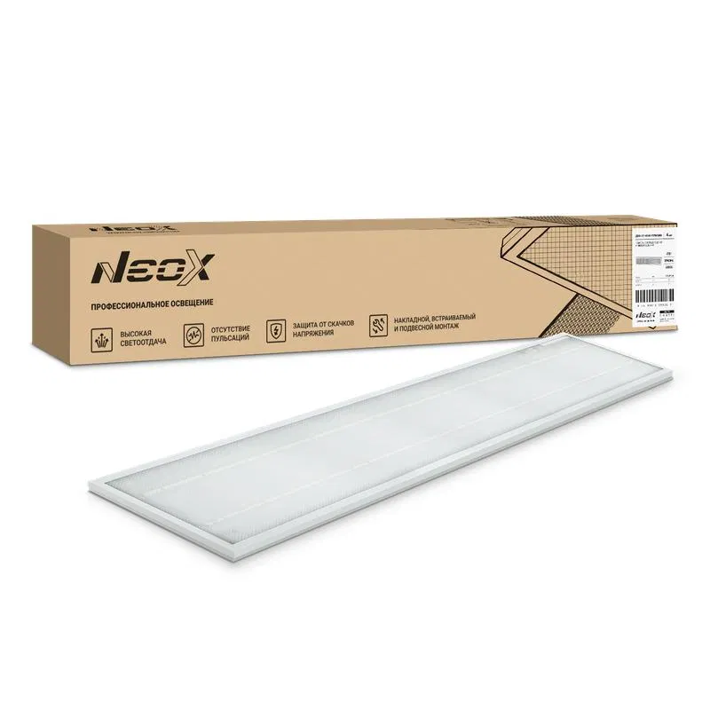 Universal LED luminaire DVO-01 4540-PRIZMA 45W 4000K 1195x180mm panel NEOX 4690612055206