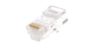 RJ45 (8P8C) 连接器，用于 Cat.5E (Class D) 非屏蔽双绞线，100MHz，3μm 镀层，通用导线刀片 0.47-0.51mm (1000个/盒) NETLAN EC-UP8P8C-5E-003-TR-1000