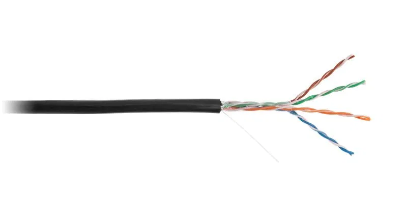 U/UTP Cat.5E (D级) 4对 100MHz 纯铜 PE护套 适用于 -40°C 黑色 (100m/包) NETLAN EC-UU004-5E-PE-BK-1